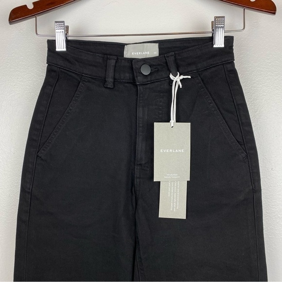 Everlane Straight Leg Crop Garment Dyed Jeans Black Size 00/24 NWT - Picture 5 of 13